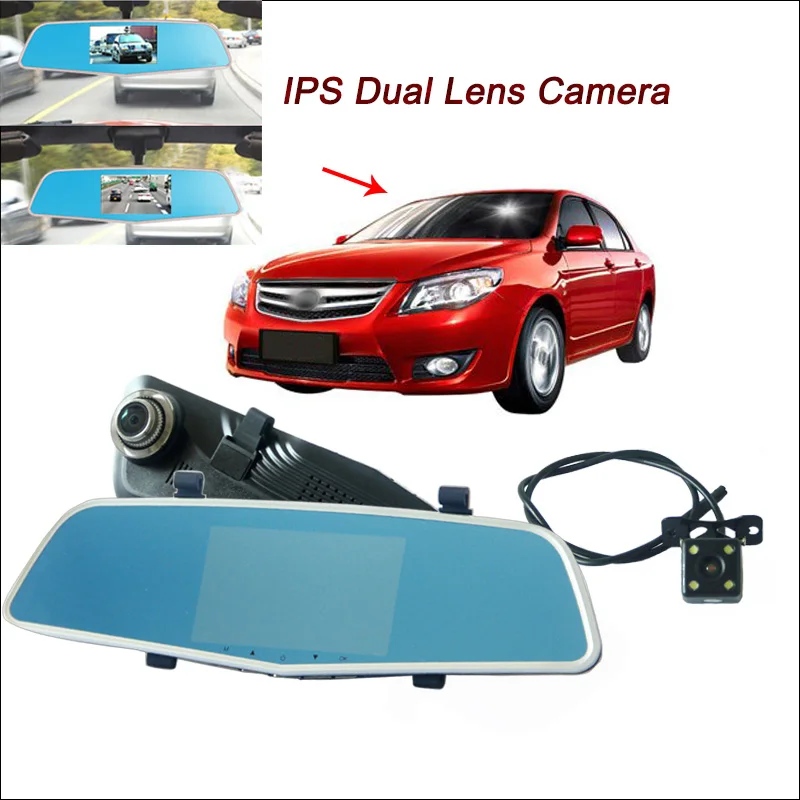 BigBigRoad For byd l3 f3 f3r g3 f6 S6 F0 Car Rearview Mirror Car DVR Dual Cameras Novatek 96655 5 inch IPS Screen Dash cam тюнинг фар byd f3 l3 350 led