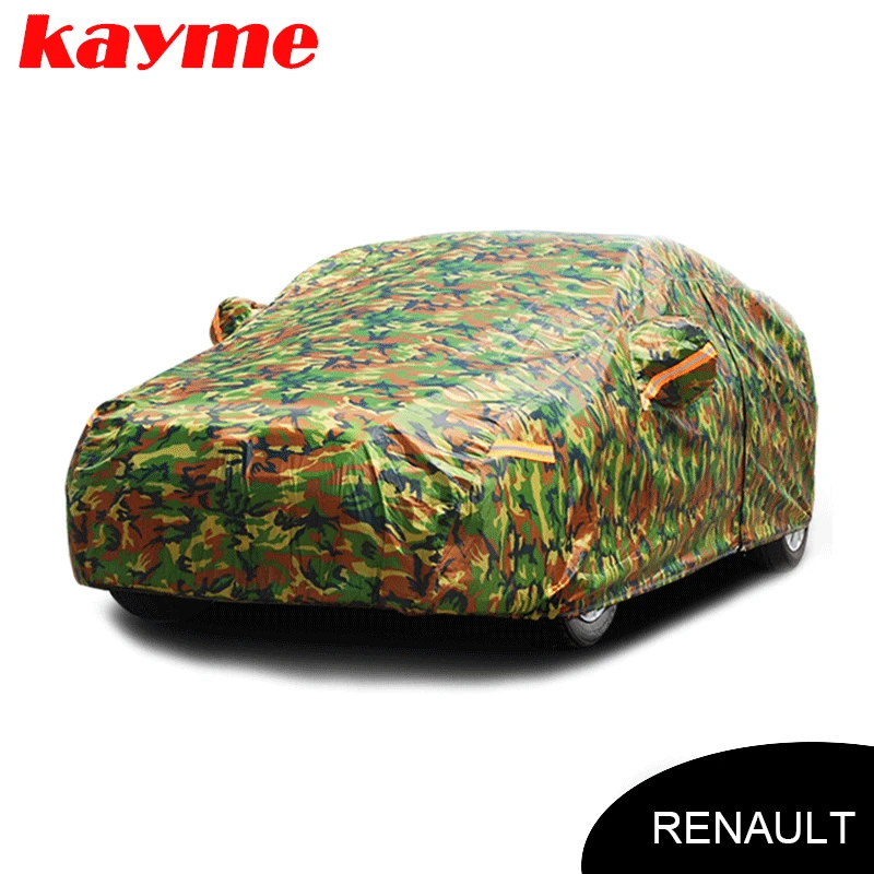

Kayme waterproof camouflage car covers outdoor sun protection cover for Renault Captur Clio Duster logan Kadjar megane2