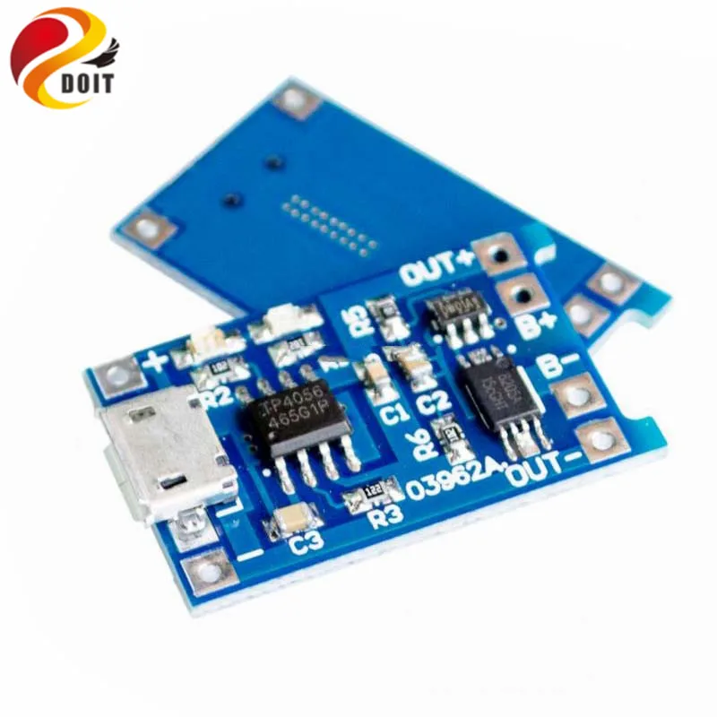 

Official DOIT 5V Micro USB 1A 18650 Lithium Battery Charging Board With Protection Charger Module