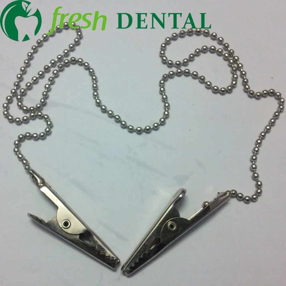 10PCS dental bib clip Made of Bead Chain Like Pearl Necklace 385mm Divided pakcage Dental