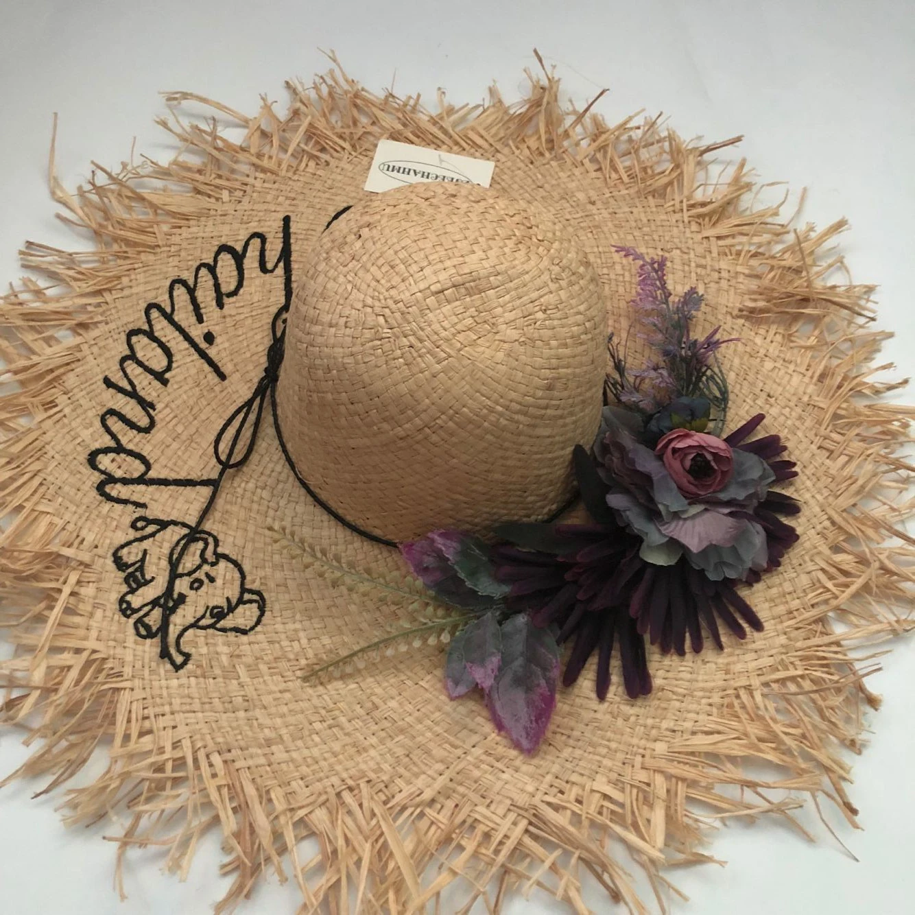 عارضة الصلبة الأزهار إلكتروني بيع قبعات للحماية من الشمس للنساء في Gilr الصيف خمر القش الشاطئ في الهواء الطلق قبعات 2019 جديد الاكسسوارات والملا...