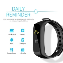 1 M Bajo El Agua de Color LCD L30t Bluetooth Inteligente Pulsera Banda de Cardio Dinámico Perseguidor de La Aptitud Del Ritmo Cardíaco Del Podómetro Reloj Inteligente