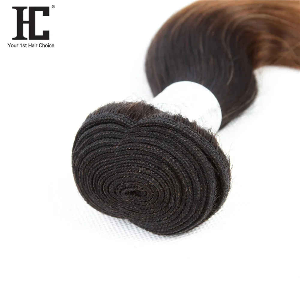 HC Peruvian Hair Weave 3 Bundles With Lace Closure 1B/30 Ombre Dark Blonde Non Remy Body Wave Human Hair Bundles With Closure