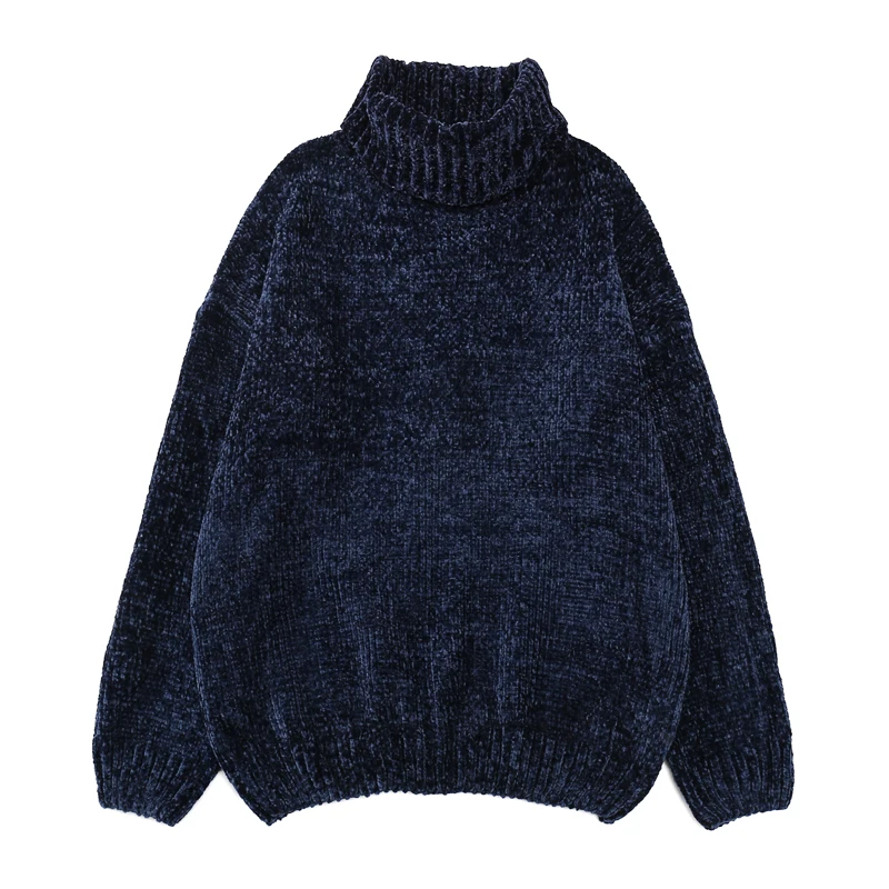

2018 High quality Autumn Winter women's Port chenille velvet Wind Gold Velvet Neil turtleneck jumper knitted sweater female