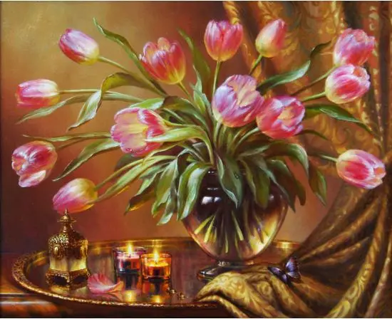 Kitchen Flower Diamond Embroidery 5d DIY Diamond Painting Kits for Full Square Rhinestone Embroidery Mosaic Needle2