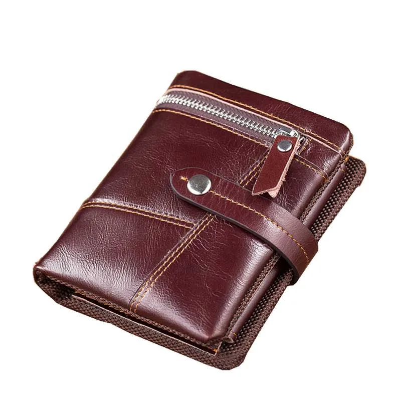 Top Retro Men&#39;s Leather Brand Luxury Wallet Short Paragraph Casual Slim Handsome Men&#39;s Wallet ...