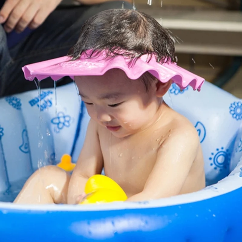 

Personality Lovely Protective Ear Baby Shampoo Shower Cap Soft Adjustable Care Children Bath Wash Hair Shield Hat