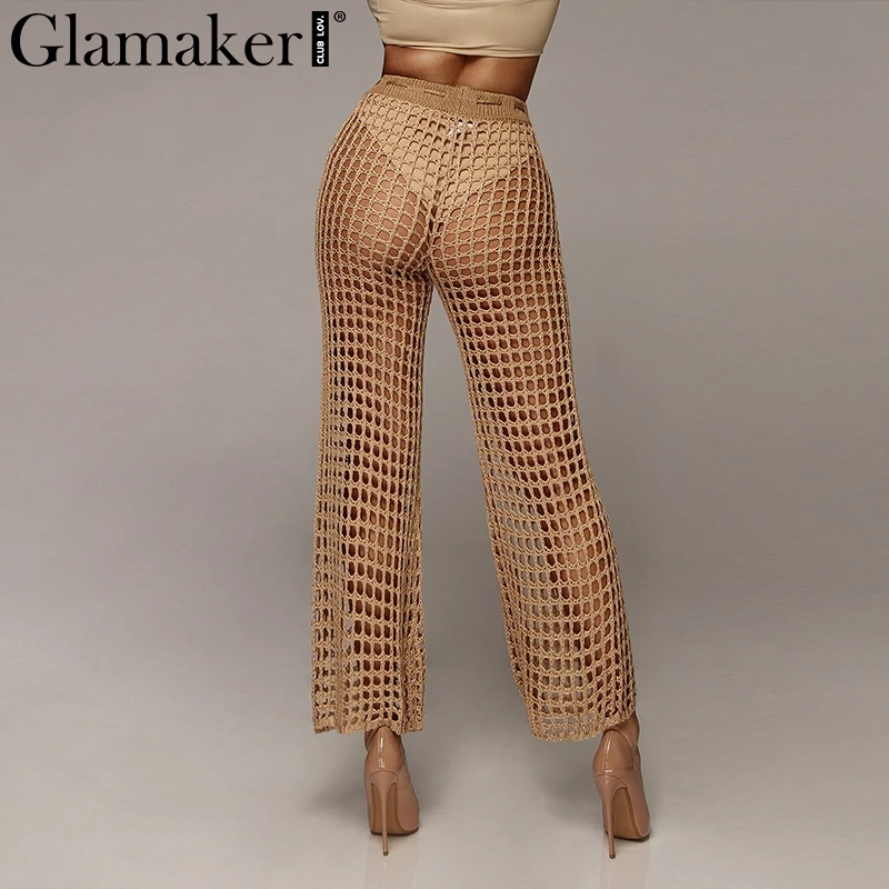 Glamaker белые сетчатые на шнуровке спортивные штаны сексуальные для женщин