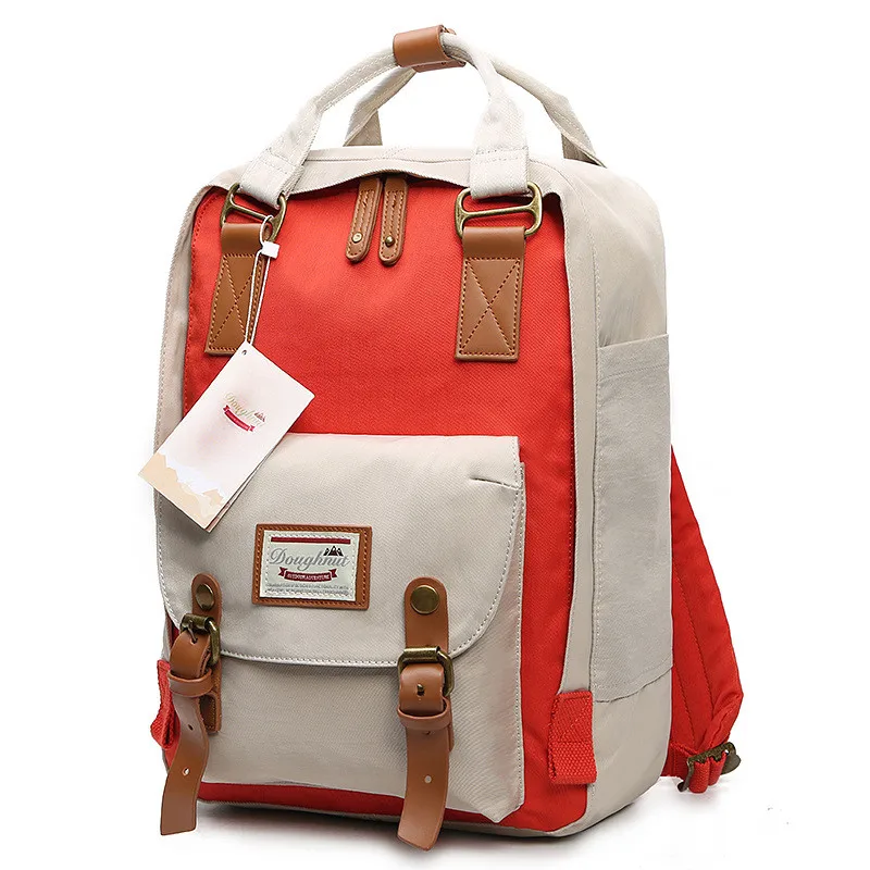 Новое поступление Лоскутные Разноцветные сумки на молнии из полиэстера модные сумки для мам женский рюкзак для хранения с двойным плечом - Цвет: Коричневый
