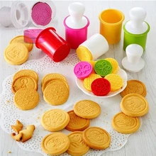 6 pieces / set of cartoon biscuits silicone printing mold cookie chocolate mold kitchen tools set of 6 pieces cotton box set of 6 pieces