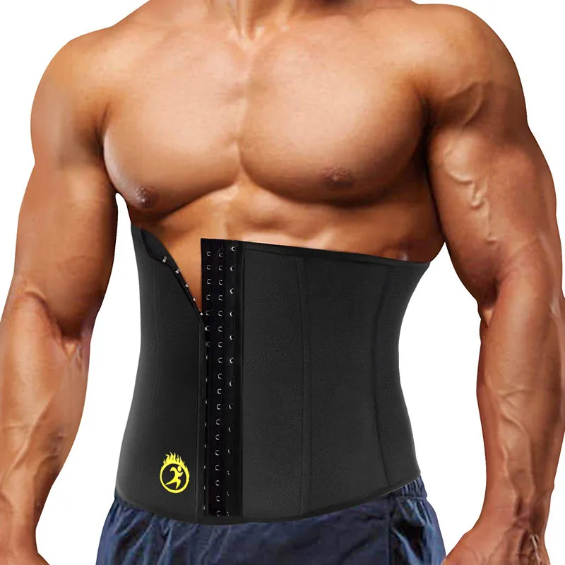 

NINGMI Body Modeling Belt Waist Trainer for Men Slim Shaper Male Fitness Sweat Sauna Neoprene Therma Slimming Strap Tank Top
