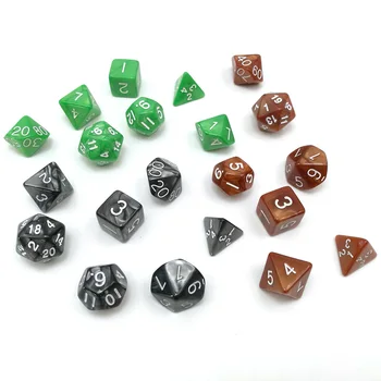 

7pcs/set RPG game colorful dice d4 d6 d8 d10 d% d12 d20 set for D&D board game
