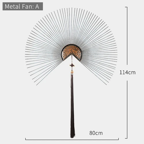 Металлический вентилятор Настенный декор с цветком для гостиной коридор настенный орнамент китайский современный креативный 3d подвесное украшение на стену - Цвет: Metal  Fan A