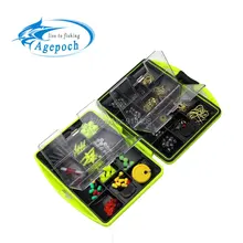 Agepoch 24 Kinds Above 100pcs Jig Lead Head Fishhook Swivel Snap Sinker Bead Connector Stopper Set Lure Case Fishing Tackle Box
