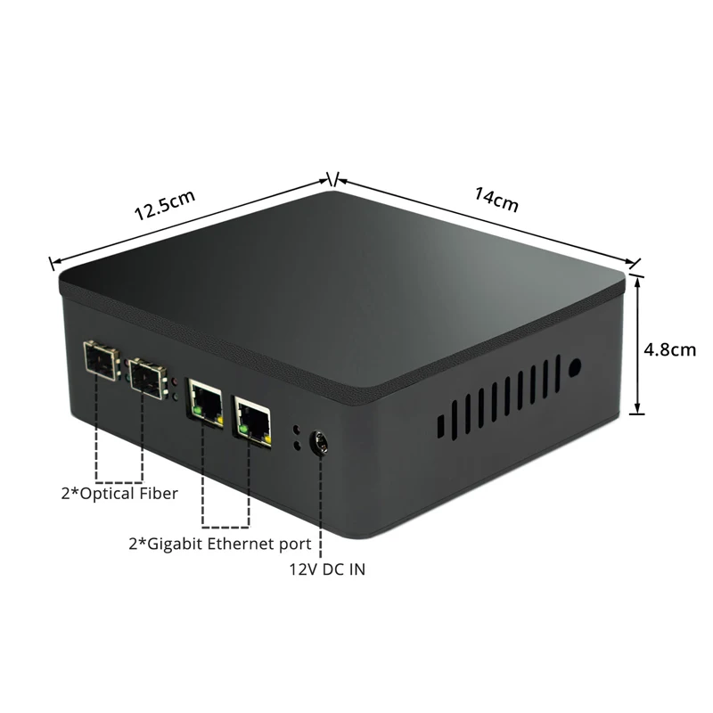 2018 Новый Hystou Intel NUC J1900 Мини ПК Windows 10 сервер волоконно оптический LAN двухканальный