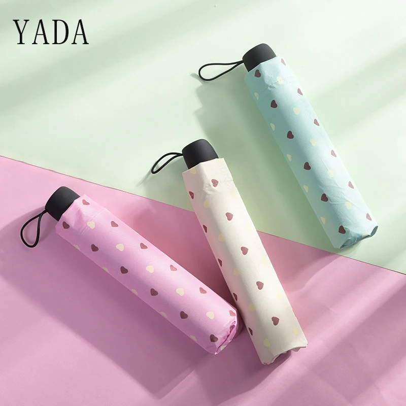 

YADA Spot Heart Umbrella Design Cute LOVE Folding Umbrellas For Women Men Anti-UV Gift Windproof Rainy Umbrella Parasol YD139