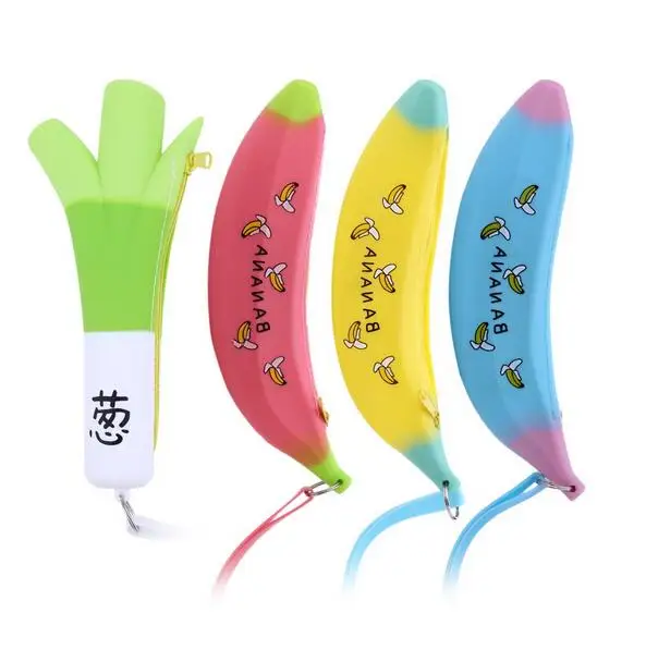 

1PCS Purse Portable Chic Banana Hot Fashion Pencil Silicone Novelty Wallet Pouch Case Coin Bag Pop