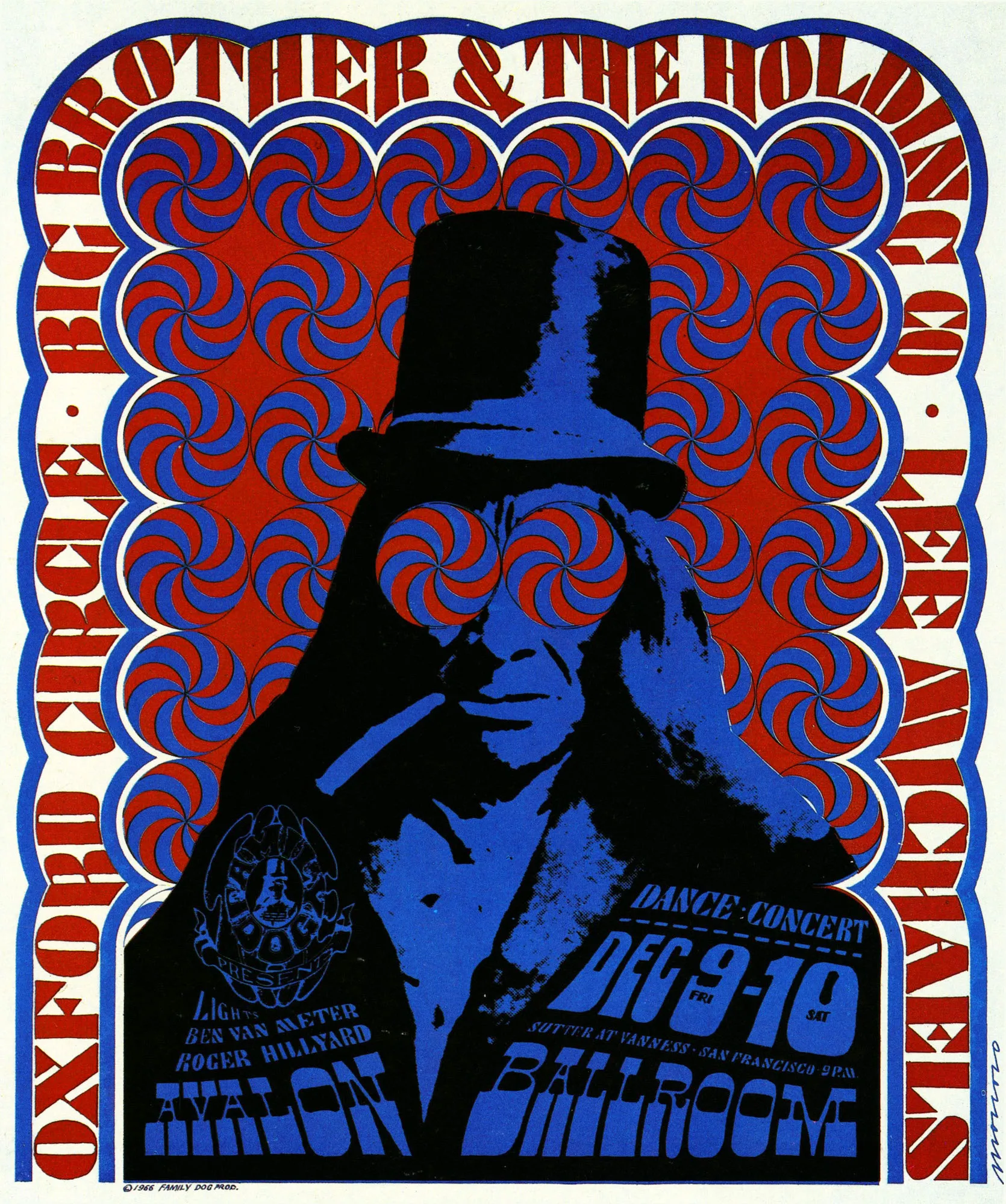 Винтажный рекламный постер концертный Avalon Ballroom Классическая Картина на холсте