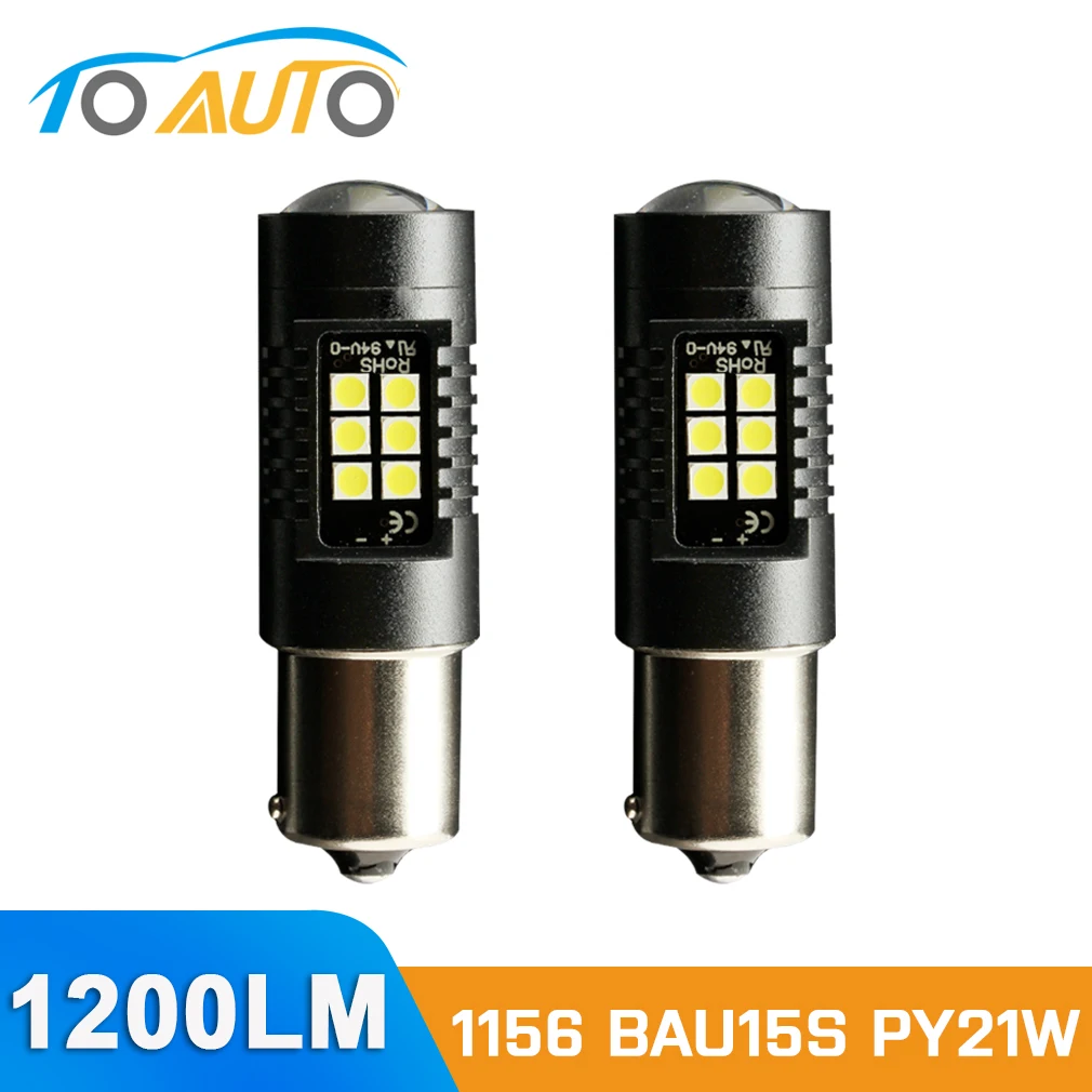 2 шт. PY21W светодиодный 1156 BAU15S светодиодный лампы 21SMD Автомобильные тормоза поворота Фары заднего хода Белый цвет красный, желтый автомобилей лампы 12V