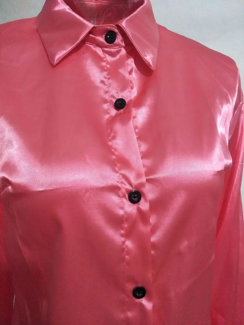 Модная шелковая блузка для женщин, винтажная, со стоячим воротником, с длинным рукавом, OL, рубашки, Повседневная, тонкая, брендовая, деловая, топы, простая женская блуза