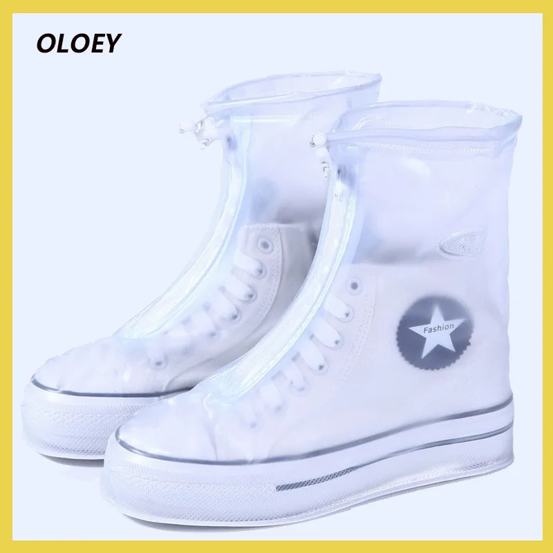 

Reusable Waterproof Overshoes Snow Co-Rain Shoe Protect Cover Protectver Rain For Accessories High Heel Protector Pvc OLOEY