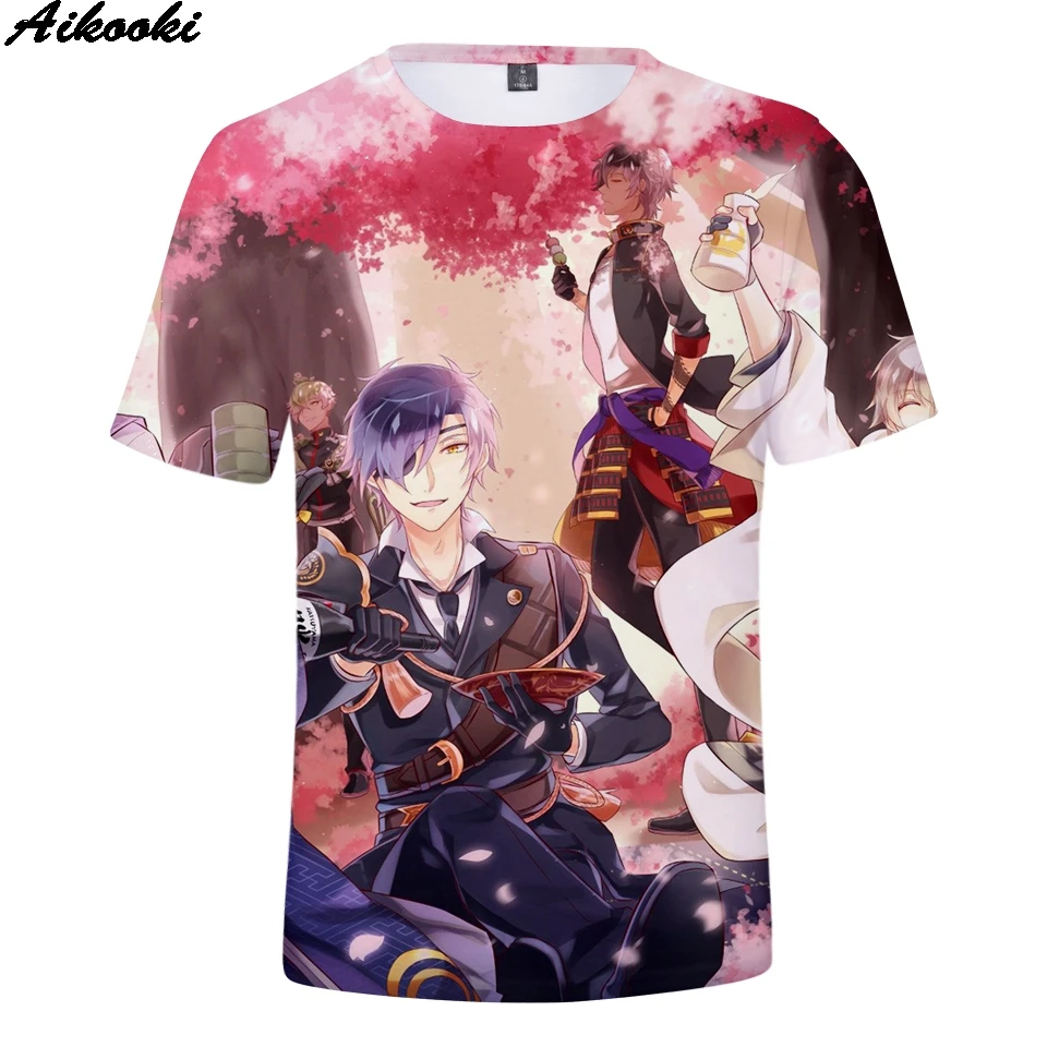 Горячая продажа 3D футболка Touken Ranbu Online Мужская/Женская мультяшная Harajuku дышащая
