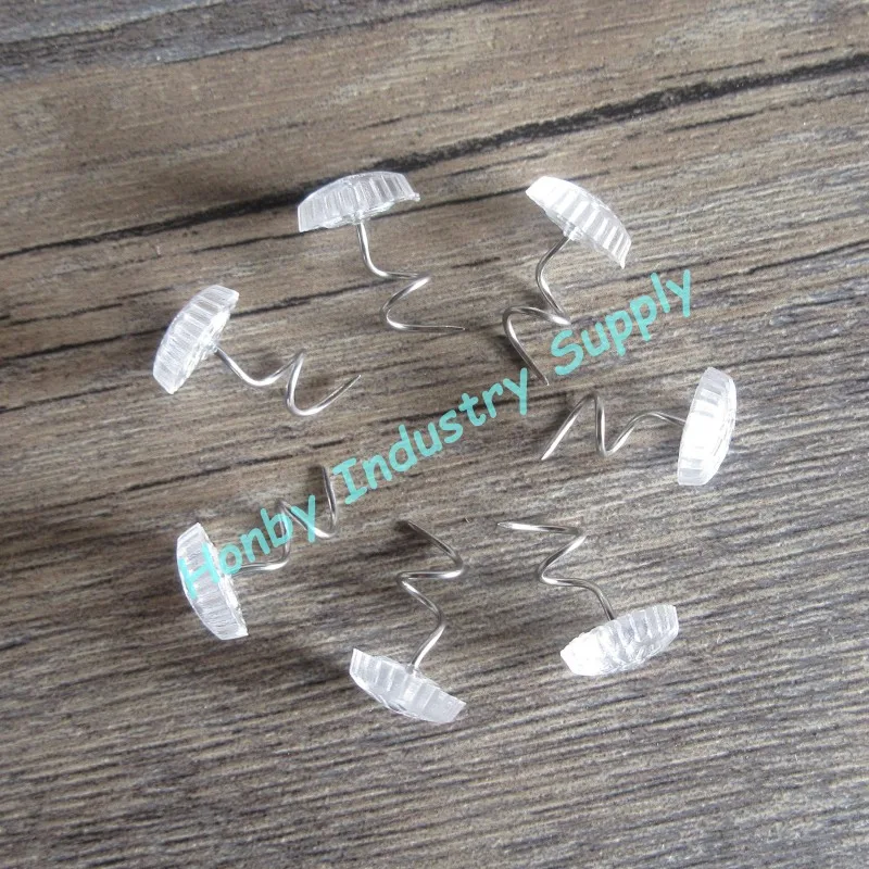 Free Shipping DHL Or TNT 1000pcs 13mm Clear Cap Head Twisted Bedskirt 