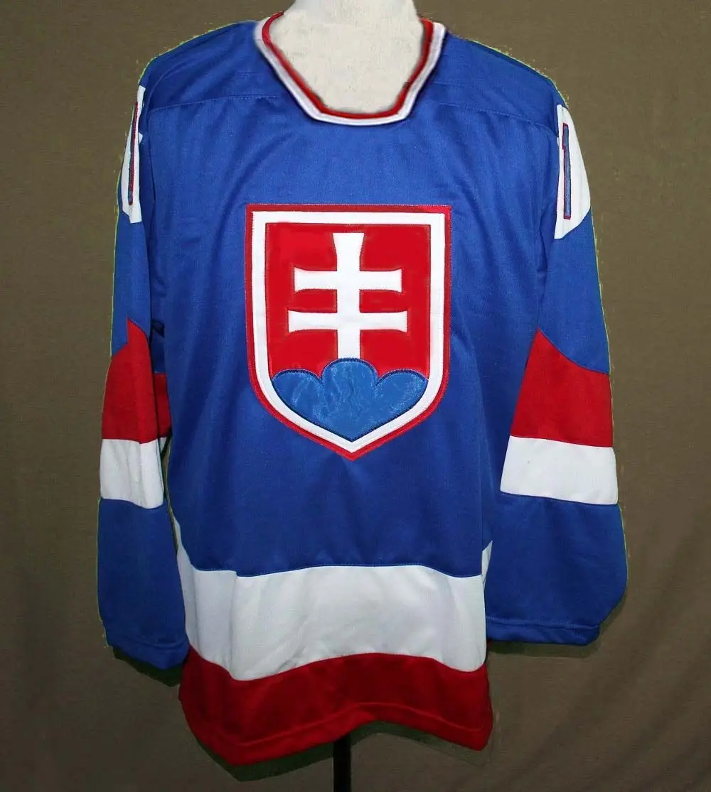 

MARIAN HOSSA TEAM SLOVAKIA hoceky jersey Embroidery Stitched Customize any number and name Jerseys