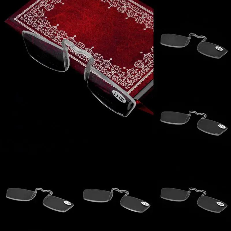 

Fashion Clip On Reading Glasses Older Mirror Nose Clip Mini Small Eyeglasses