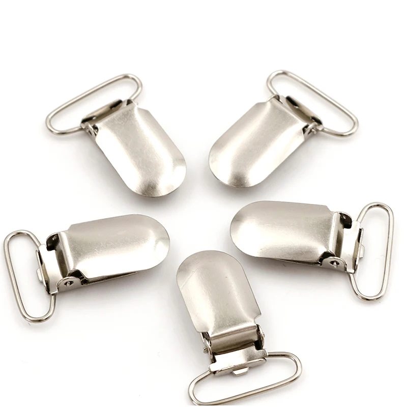 

5PCs Lead Free Metal Suspender Pacifier Clips With Plastic Craft Sewing Tool 34x15mm