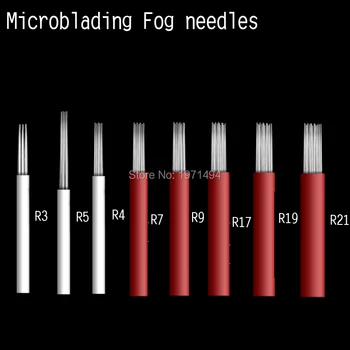 

High quality 100pcs permanent makeup manual disposable 3/4/5/7/9/17/19/21 microblading fog needles For 3D microblade manual pen