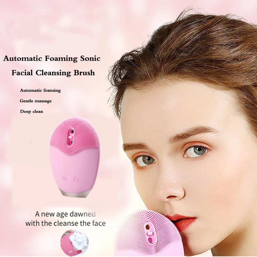 Electric Automatic Foaming Soni Facial Cleansing Brush Facial Body