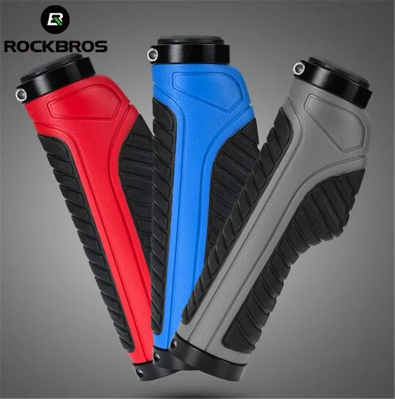 ROCKBROS, горный ручки для велосипедного руля MTB ручка амортизация руля велосипеда ручки резина+ алюминиевый сплав