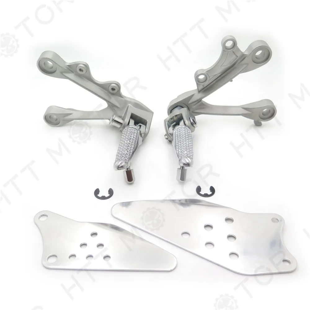 Aftermarket мотоциклетные части передний всадник подножки кронштейны для 2009-2011 Kawasaki ZX-6R серебро
