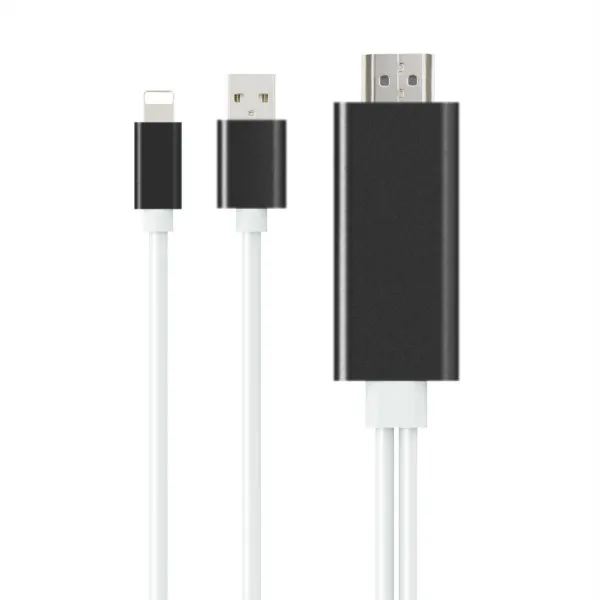 HDMI кабель системы освещения к HDMI кабель HD tv AV переходной USB кабель 1080 P для iPad Air/iPad mini 2 3 4 iPhone X 8 7 6 S Plus iOS - Цвет: Черный