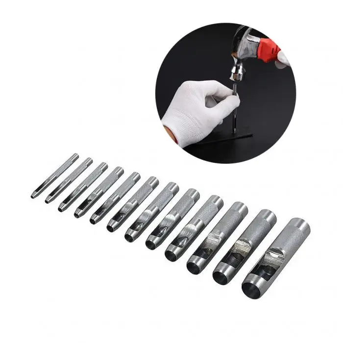 12 Pcs/Set Hollow Punch Hole 3-16mm Leather Plastic Cutter Washer Gasket Maker Kits UYT Shop