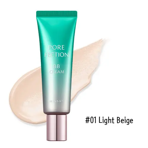 01 Light Beige MISSHA Pore Fection BB крем 30 мл Pore Профессиональный праймер консилер контроль за маслом основа для макияжа оригинальная корейская косметика - Цвет: 01 Light Beige