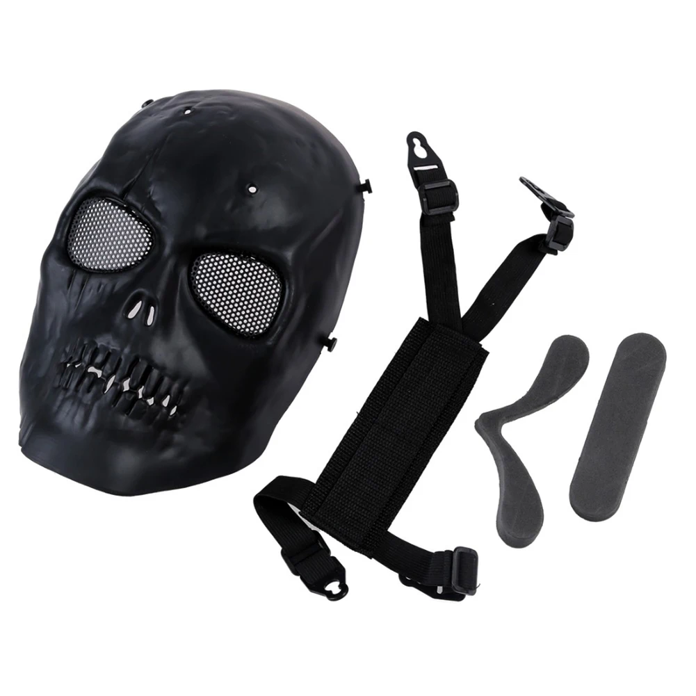 

Motor cycle Black Helmet Airsoft Mask Scary Skeleton Outdoor Full Face Mesh Eye Protection Mask for Cycling