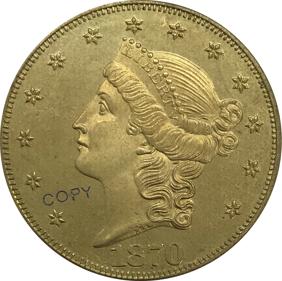 1870 Соединенные Штаты 20 долларов свободы голова двойной Орел с девизом Золотая