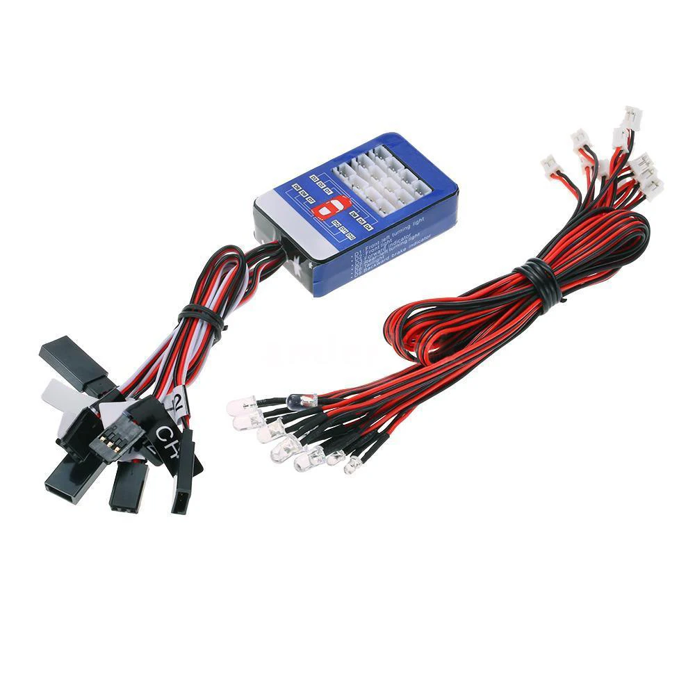 12 LED Lighting System Kit Brake Smart Simulation Flash Lights for RC Car 1 10