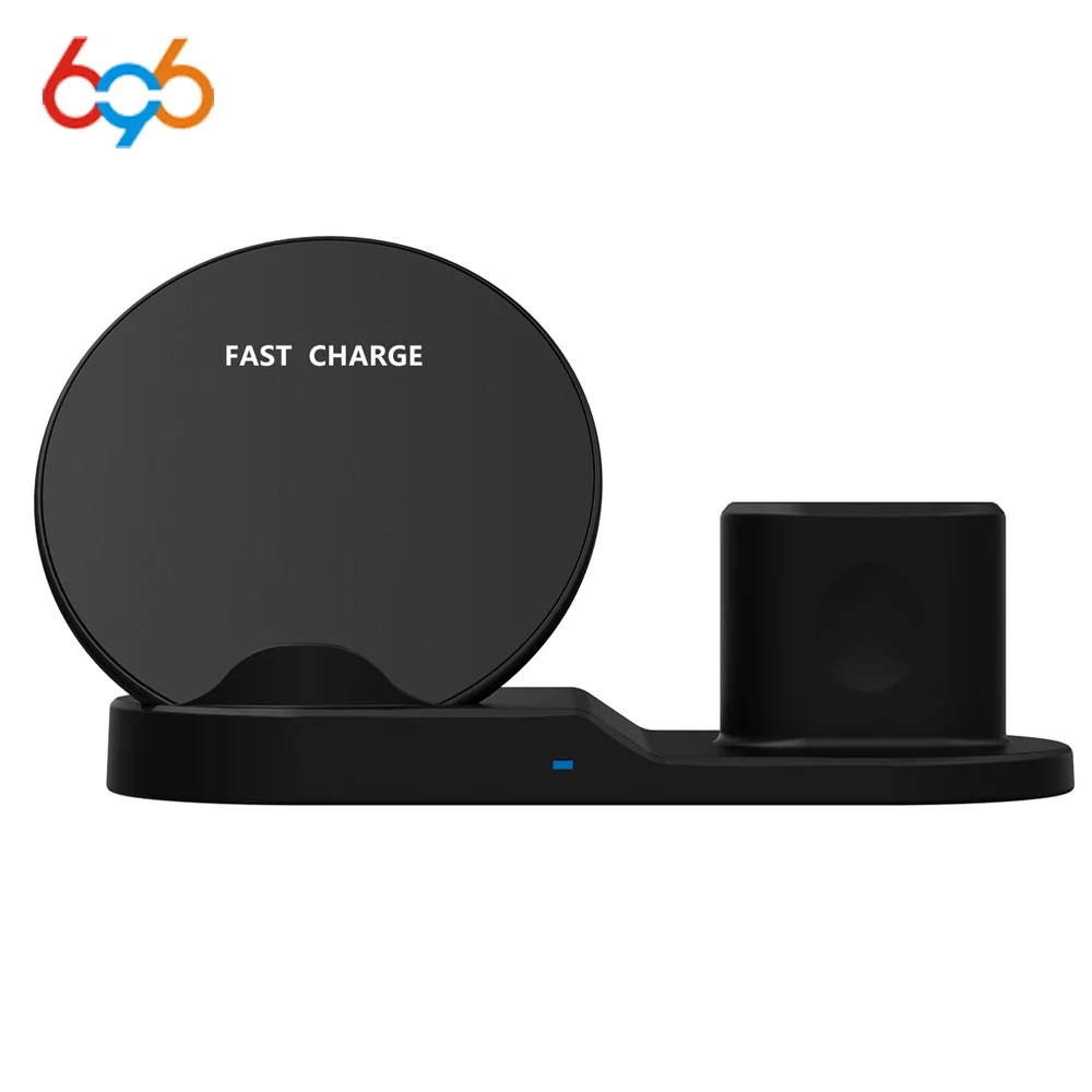 

696 2018 N30 3 in 1 Qi Fast Charging Wireless Charger for Apple Watch Airpods Iphone X Samsung Super Wireless Charging stand 10W