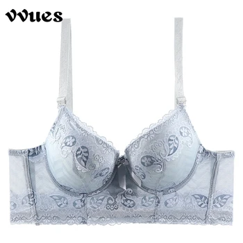 

VVUES Women'Bra Sexy Lace Bra Push Up Big Size Bra 100C Intimate Underwear Simple Seamless Bralette Lingerie 3/4 Cup Drop Ship