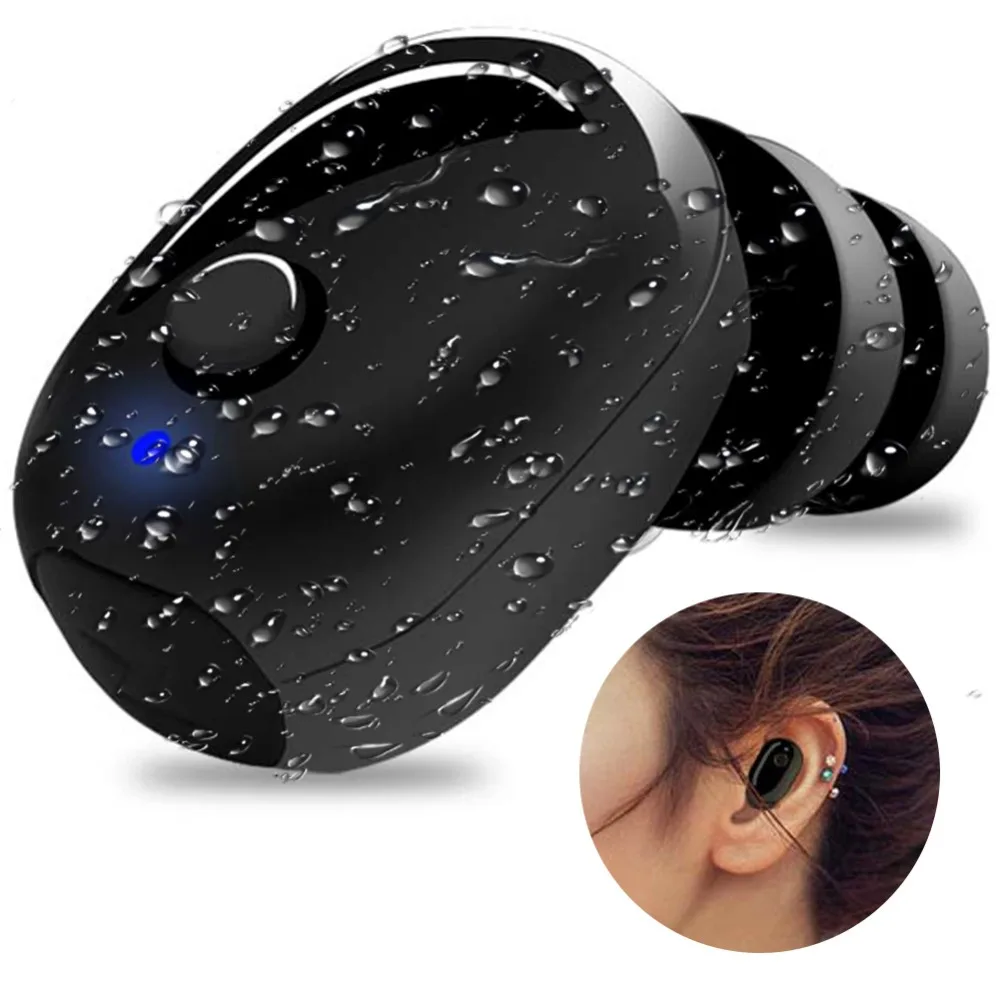 RU Waterproof Earphone Wireless Bluetooth Headset Earbuds Mini Sport Headphone For swimming Invisible Earpiece Micro Earphone