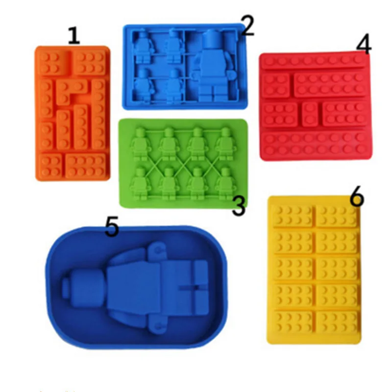 

1 Piece Silicone Lego Building Blocks Robot 3D DIY Mold Chocolate Tray Jello Brownie Dessert Pastries Mould Cake Decoration Tool