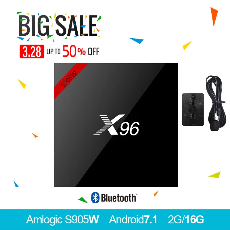 X96 s905w Android 7 1 ТВ коробка последняя версия 18 0 Amlogic г/2 г 8 г/16 Поддержка 2 4 ГГц WiFi HD к