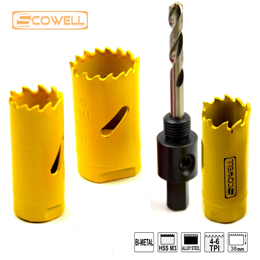 

In Bulk 20mm-29mm holesaw cutter kits,7pcs HSS Bi-metal M3 Hole Saw sets, professional saw sets for metal and wood