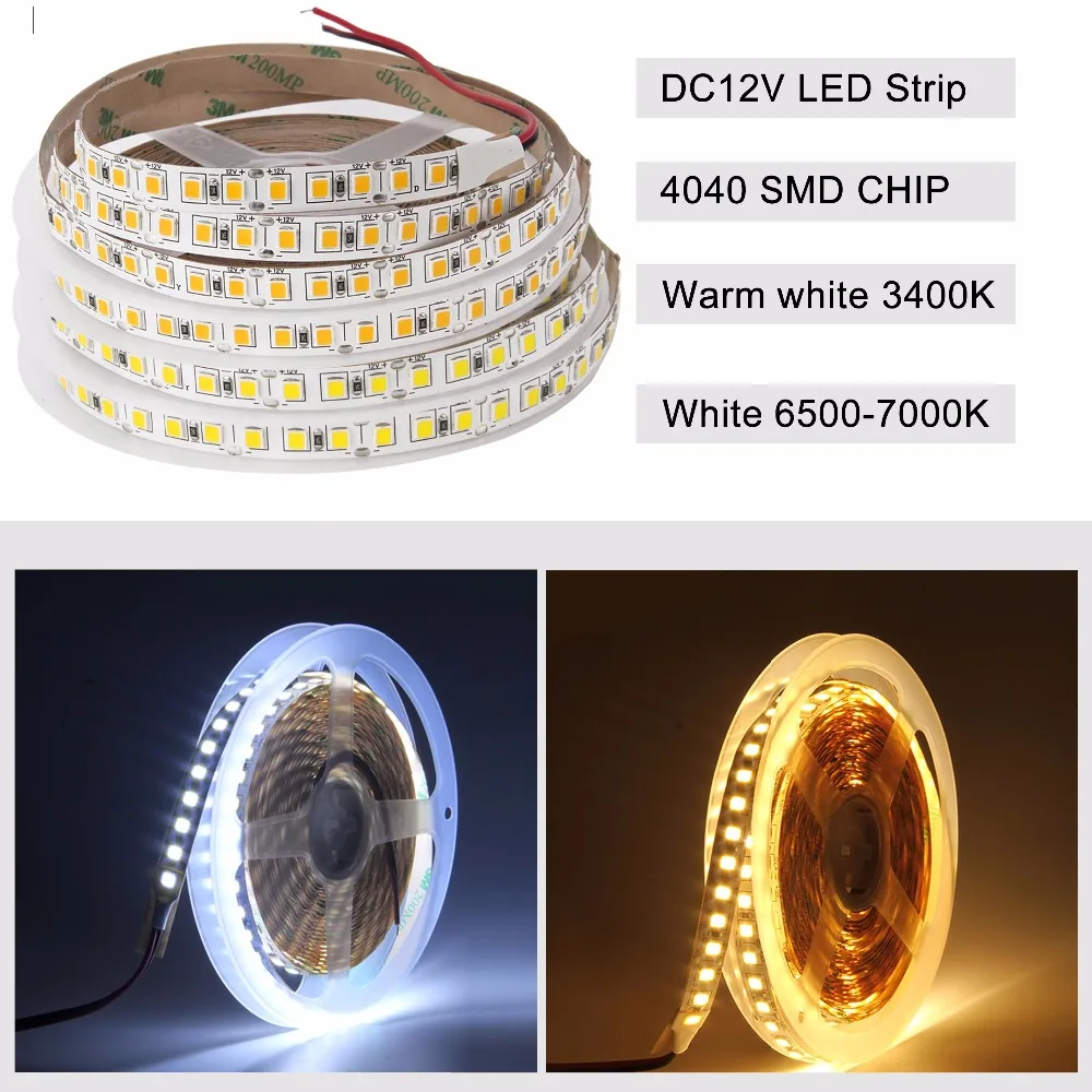 DC12V Светодиодные ленты 5050 5054 4040 SMD 120 светодиодный s/m 5 м/лот супер яркий IP20 Flexibe полосы светодиодный светильник/теплый белый/холодный белый