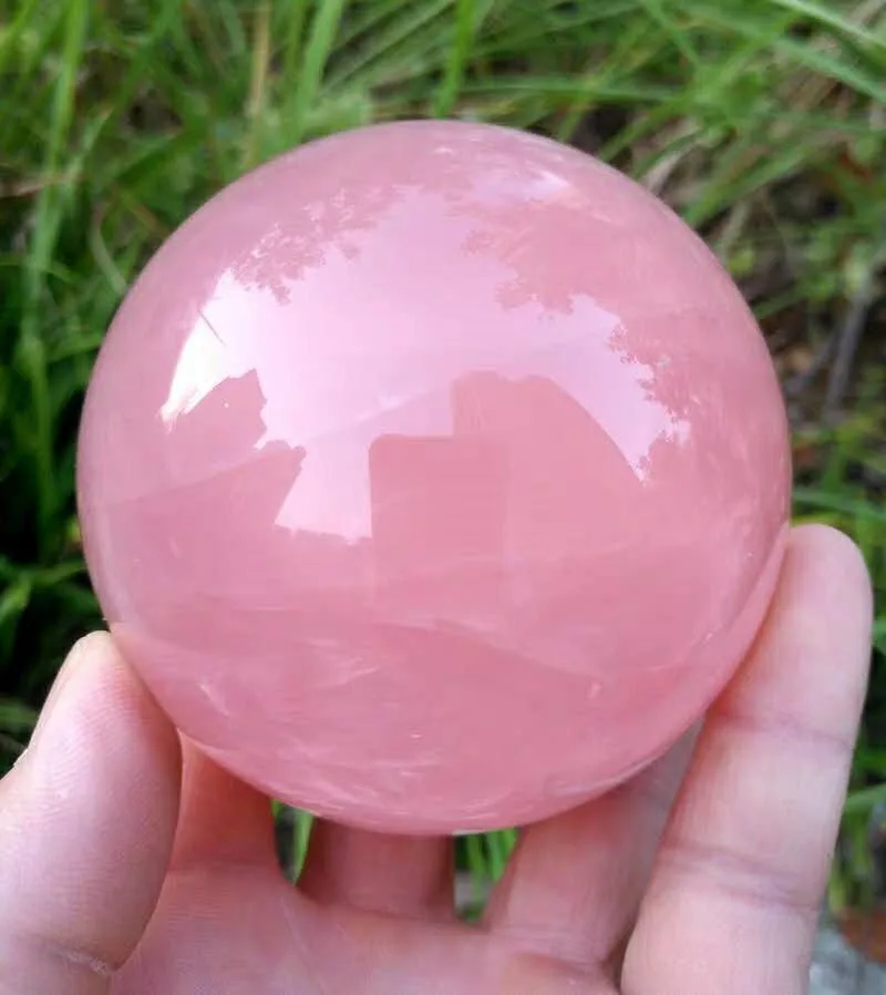 Горячие 1 шт 50 мм натуральные стразы из розового кварца насадка шар заживление