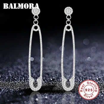 

BALMORA 100% Real 925 Sterling Silver Zircon Exaggeration Fashion Stud Earrings for Women Lover Earrings Jewelry Brincos JWE2201