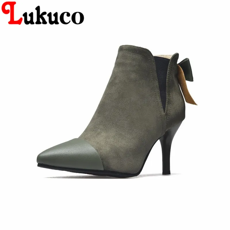 

2018 New elegant style Pointed Toe lady shoes size 34-46 Thin Heels Ankle Boots high quality low price super bargain women boots